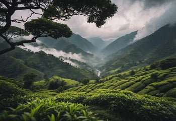 Lush Green Tea Plantation Valley in Cloud Tea article