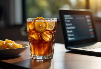 Iced tea with lemon slices in a glass for a health-conscious article on sweet tea calories