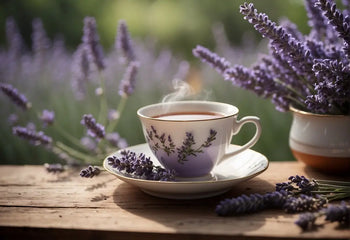 Elegant teacup with lavender accents for Lavender Tea Recipe article