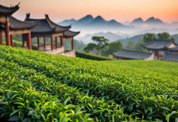 Lush green Tea Plantation in Ancient China for Pu Erh Tea History Article