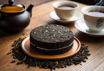 Tea-infused cake featuring flavors developed through aging Pu Erh Tea