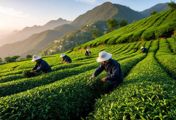 Lush green Tea Plantation scenic view for Pu Erh Tea fun facts article