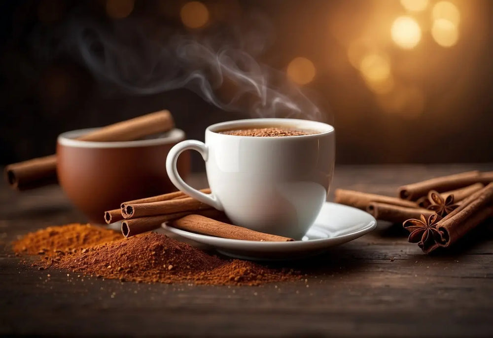 Steaming cup of cinnamon-spiced tea in a cozy setting for Cinnamon Tea Benefits article