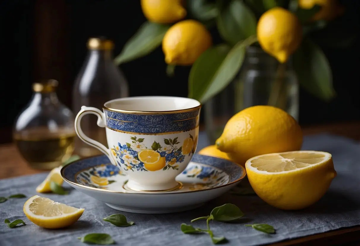 Floral teacup and saucer featured in an article about whether tea is acidic