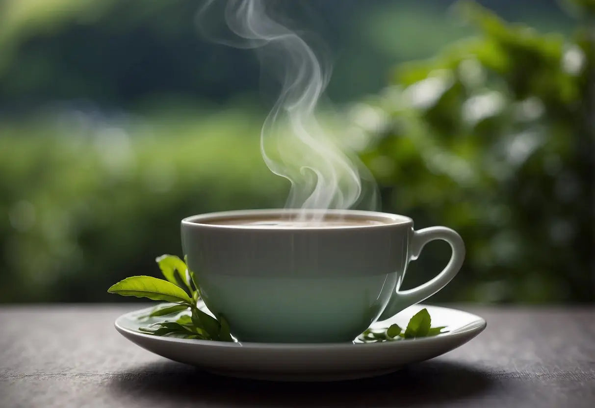 Steaming Cup of Tea with Mint Leaves for Lapsang Souchong Article