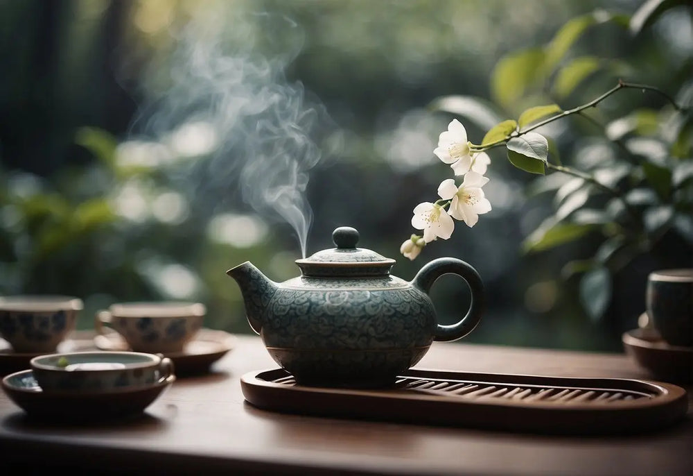 Steaming Celadon Teapot in a celebration for National Tea Day