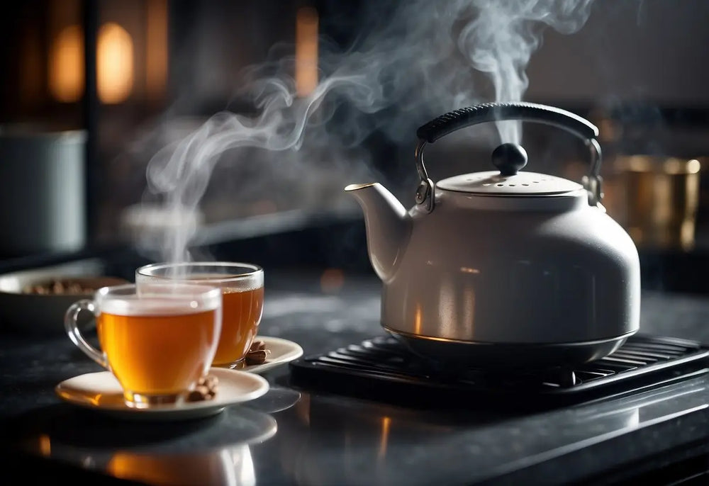 Steaming white teapot for Oolong Tea Temperature article