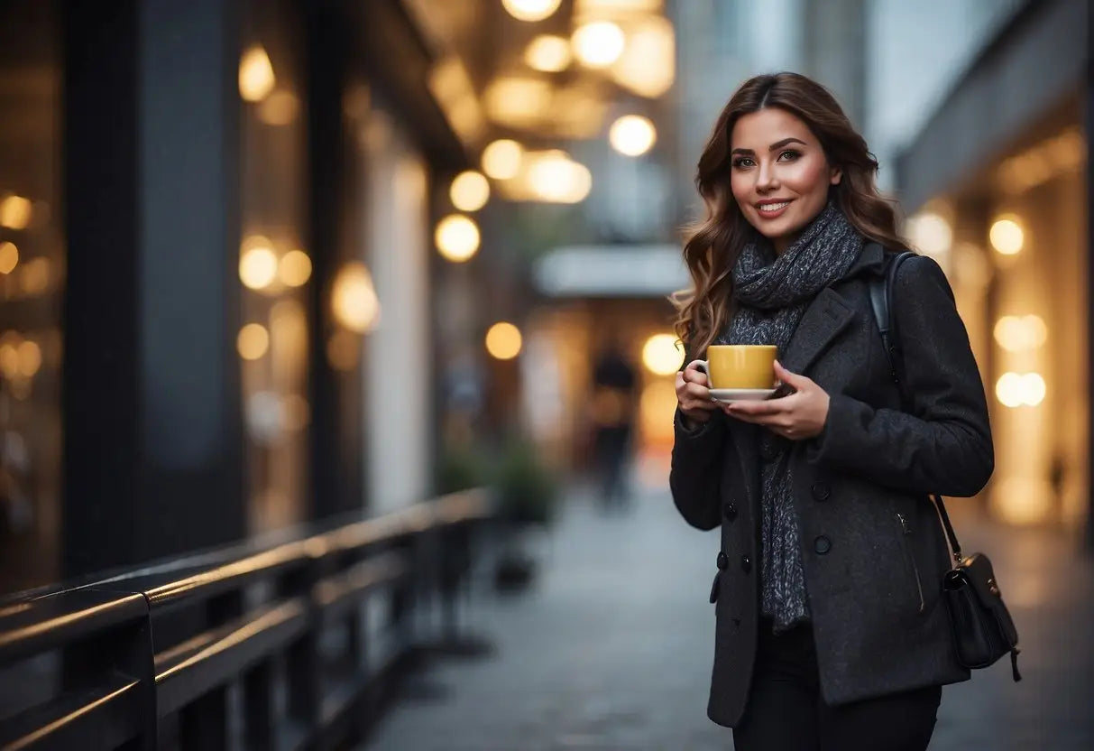 A person holding a cup of tea with a question mark above their head