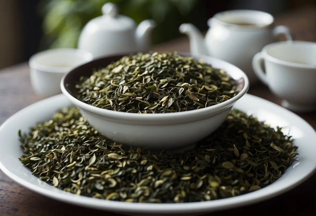 Tea leaves being consumed as part of a cultural practice
