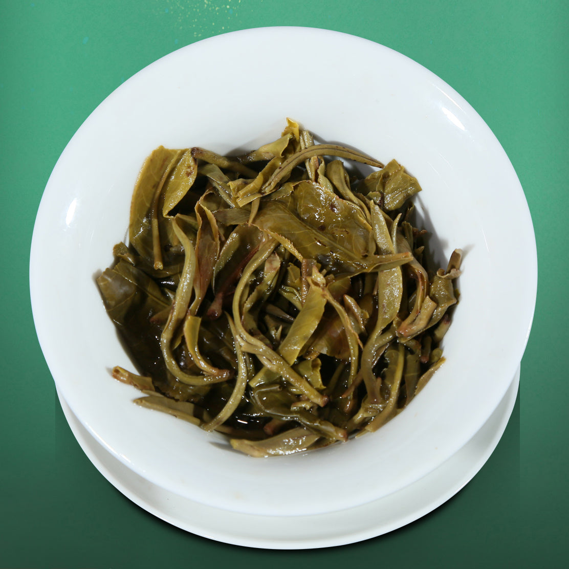 
                  
                    Chen Sheng Hao 2019 Yue Yuan Pu'er Tea Leaves after steep
                  
                